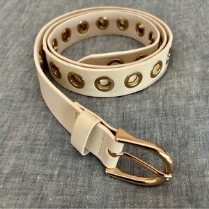 Anthropologie Cream and Gold Belt with Elegant Design